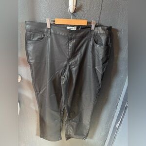 Women’s Edgely Black Faux Leather High Waisted straight Leg Jeans Size 20W